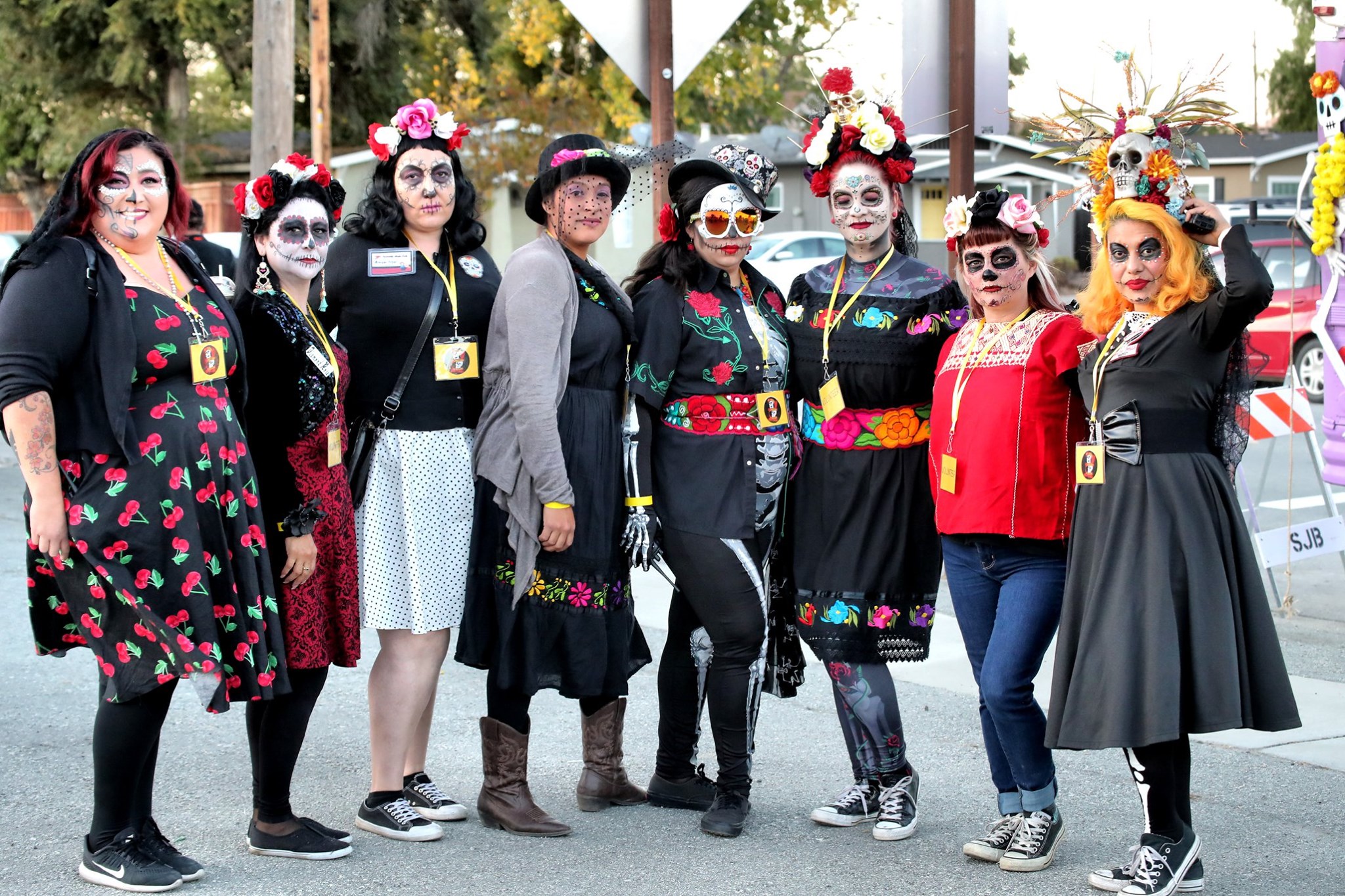 Group of volunteers at Dia de los Muertos event