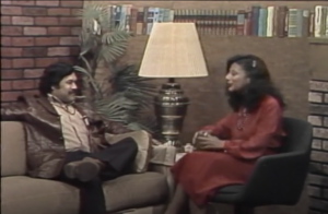 Luis Valdez being interviewed by Lillian Rojas